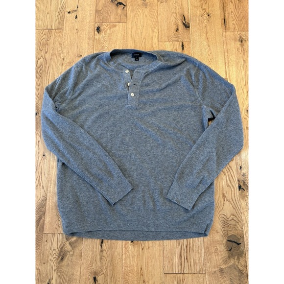 J.CREW Other - J Crew Broken In Henley Gray Large Merino Wool